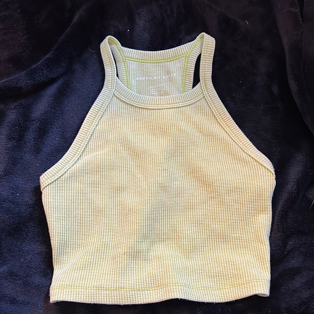 green tiny tank top american eagle, never worn, like new